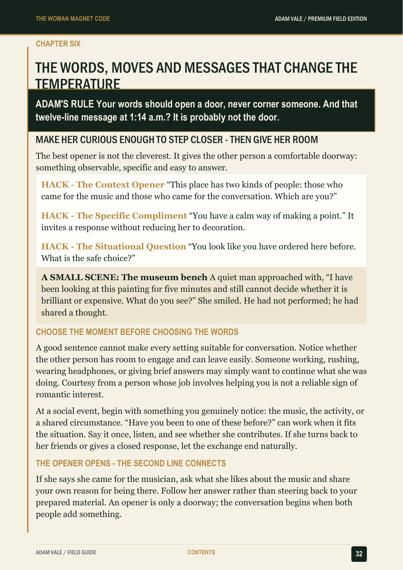 Original page 32 of The Woman Magnet Code by Adam Vale
